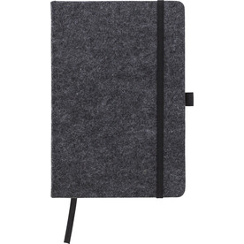 Notizbuch Harper | FSCÂ® Mix-Papier | Filz | A5 | Liniert – dunkelgrau bedrucken, Art.-Nr. 491999999_1421002