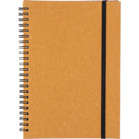 Notizbuch aus recyceltem Leder A5 Egon – Braun bedrucken, Art.-Nr. 011999999_1421007