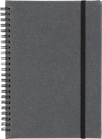 Notizbuch aus recyceltem Leder A5 Egon – Schwarz bedrucken, Art.-Nr. 001999999_1421007 Notizbuch aus recyceltem Leder A5 Egon – Schwarz bedrucken, Art.-Nr. 001999999_1421007