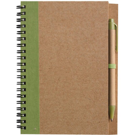 Notizbuch Stella | Recycelter Karton | Liniert | Kugelschreiber – Hellgrün bedrucken, Art.-Nr. 029999999_1454586