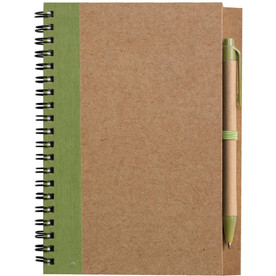 Notizbuch aus recyceltem Papier Stella – Hellgrün bedrucken, Art.-Nr. 029999999_1454586