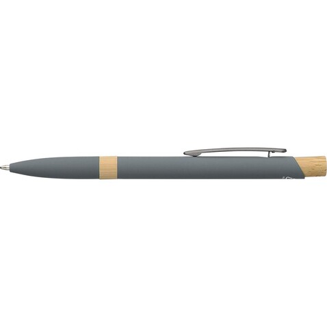 Kugelschreiber Calandra | Recycelt | Bambus – Grau bedrucken, Art.-Nr. 003999128_1207806