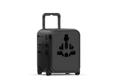 Xoopar Luggie GaN Weltreise-Adapter-Trolley - Schwarz bedrucken, Art.-Nr. LT41033-N0002