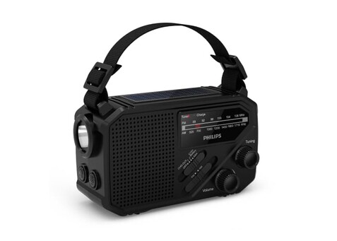 Philips TAR1609 Notfallradio mit analogem FM/AM-Tuner und Taschenlampe - Schwarz bedrucken, Art.-Nr. LT42262-N0002