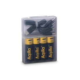 Aqiila wiederaufladbare USB-C-Batterien AA 2000 mAh, 4er-Pack - Schwarz bedrucken, Art.-Nr. LT45209-N0002