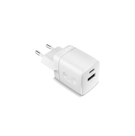 Fresh &amp;#039;n Rebel 30W Schnellladegerät GaN USB-C &amp;amp; USB-A - Hellgrau bedrucken, Art.-Nr. LT49749-N0062