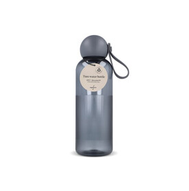 Sagaform Ture Wasserflasche 600 ml - Transparent / Dunkelgrau bedrucken, Art.-Nr. LT52056-N0460