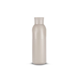 Sagaform Tekla Push Stahlisolierflasche mit Druckverschluss (recycelt) 500 ml - Beige bedrucken, Art.-Nr. LT52134-N0055
