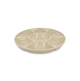 Sagaform Ditte Keramik-Servierplatte rund 26 cm - Beige bedrucken, Art.-Nr. LT52258-N0055