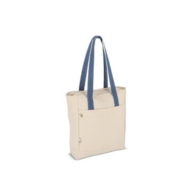 InSideOut Reuuz Canvas Tragetasche 33 x 42 x 10 cm - Ecru / Graublau bedrucken, Art.-Nr. LT57116-N5465