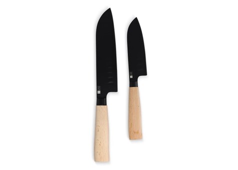 InSideOut Santoku 2tlg. Messerset Ravn - Holz bedrucken, Art.-Nr. LT57201-N0093