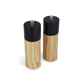 InSideOut Holz-Salz- und Pfeffermühle-Set - Schwarz bedrucken, Art.-Nr. LT57209-N0002