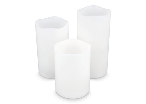 Koselys 3-teiliges LED-Kerzen-Set (batteriebetrieben) - Elfenbein bedrucken, Art.-Nr. LT57312-N0056 Koselys 3-teiliges LED-Kerzen-Set (batteriebetrieben) - Elfenbein bedrucken, Art.-Nr. LT57312-N0056