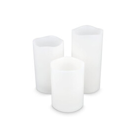 Koselys 3-teiliges LED-Kerzen-Set (batteriebetrieben) - Elfenbein bedrucken, Art.-Nr. LT57312-N0056