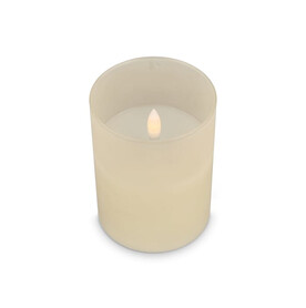 Nyelle Wiederaufladbare LED-Wachskerze im Glas - Beige bedrucken, Art.-Nr. LT57313-N0055