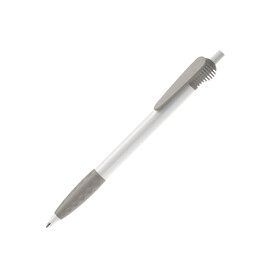 Kugelschreiber Cosmo Grip HC - Weiss / Silber bedrucken, Art.-Nr. LT87620-N0105