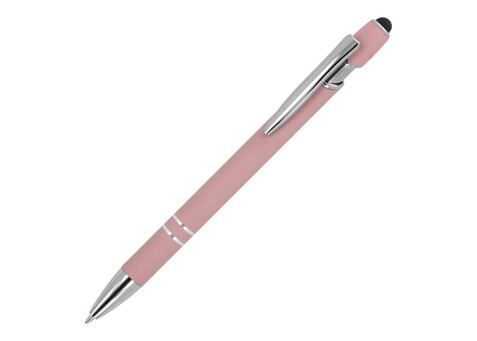 Kugelschreiber Paris Metall Soft Touch - Pastellrosa bedrucken, Art.-Nr. LT87782-N0079