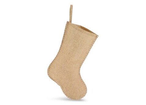 Weihnachtsstrumpf im Jute-Stil mit Ziernaht 40 cm - Natur bedrucken, Art.-Nr. LT90275-N0094
