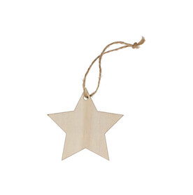 Sternförmiges Weihnachtsornament aus Holz - Natur bedrucken, Art.-Nr. LT90281-N0094