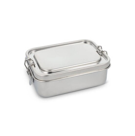 Edelstahl-Brotdose - Silber bedrucken, Art.-Nr. LT90424-N0005