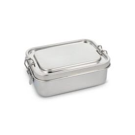 Edelstahl-Brotdose - Silber bedrucken, Art.-Nr. LT90424-N0005