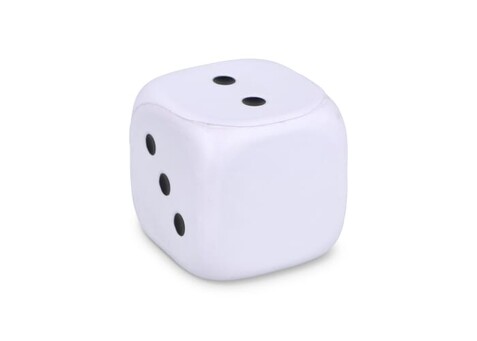 Anti-Stress-Würfel - Weiss bedrucken, Art.-Nr. LT90582-N0001