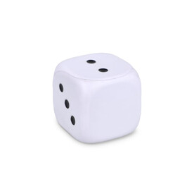 Anti-Stress-Würfel - Weiss bedrucken, Art.-Nr. LT90582-N0001