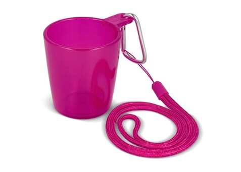 Festival-Shotglas mit Lanyard - Transparent / Rosa bedrucken, Art.-Nr. LT90870-N0476 Festival-Shotglas mit Lanyard - Transparent / Rosa bedrucken, Art.-Nr. LT90870-N0476
