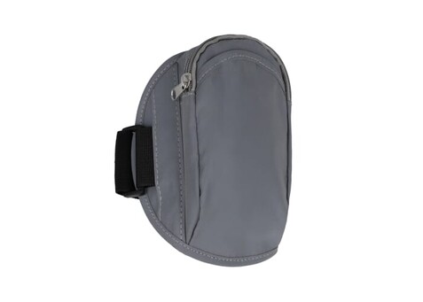 Reflektierendes Sportarmband mit Tasche - Grau bedrucken, Art.-Nr. LT90902-N0061 Reflektierendes Sportarmband mit Tasche - Grau bedrucken, Art.-Nr. LT90902-N0061