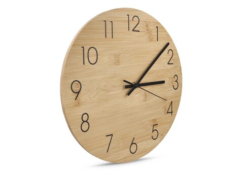 Wanduhr Bambus - Natur bedrucken, Art.-Nr. LT91105-N0094