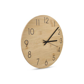 Wanduhr Bambus - Natur bedrucken, Art.-Nr. LT91105-N0094