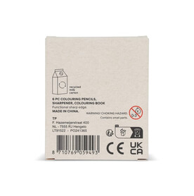 8-teiliges Malset in einer Schachtel aus recyceltem Milchkarton - Ecru bedrucken, Art.-Nr. LT91522-N0054
