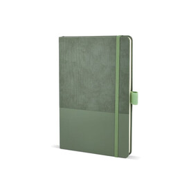 Notizbuch Thermokunstleder A5 - Dunkelbraun / Grün bedrucken, Art.-Nr. LT92088-N5031