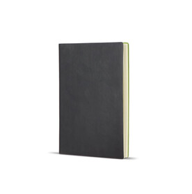 Notizbuch Yuzu Softcover Thermo A5 - Schwarz / Hellgrün bedrucken, Art.-Nr. LT92091-N0232