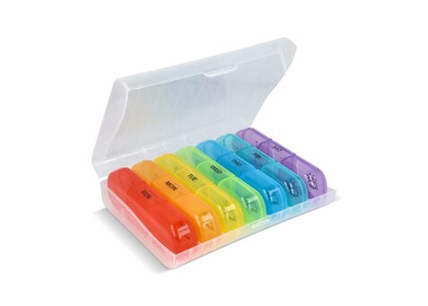 7-Tage-Pillendose Joseph - Neon Sortiment bedrucken, Art.-Nr. LT92741-N0099