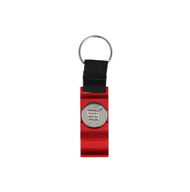 3-in-1-Flaschenöffner-Schlüsselanhänger-Einkaufswagenchip - Rot bedrucken, Art.-Nr. LT93103-N0021