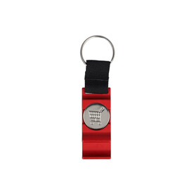 3-in-1-Flaschenöffner-Schlüsselanhänger-Einkaufswagenchip - Rot bedrucken, Art.-Nr. LT93103-N0021