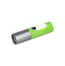 Wiederaufladbare 10-W-LED-Taschenlampe mit Zoomfunktion, 300 lm - Hellgrün bedrucken, Art.-Nr. LT93319-N0032