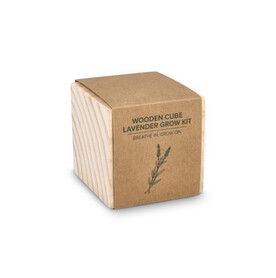FSC-Holzpflanzgefäß-Set – Lavendel - Natur bedrucken, Art.-Nr. LT94575-N0094