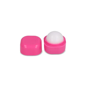 Kubischer Lippenpflegestift aus recyceltem ABS - Rosa bedrucken, Art.-Nr. LT90484-N0076