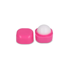 Kubischer Lippenpflegestift aus recyceltem ABS - Rosa bedrucken, Art.-Nr. LT90484-N0076
