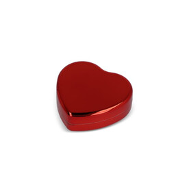 Lippenbalsam in Flacher metallischer Herzformdose - Rot bedrucken, Art.-Nr. LT90486-N0021