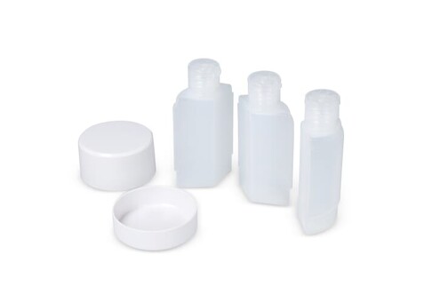 Trio Reise-Toilettenflaschen - Weiss bedrucken, Art.-Nr. LT92728-N0001