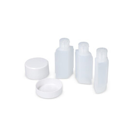 Trio Reise-Toilettenflaschen - Weiss bedrucken, Art.-Nr. LT92728-N0001