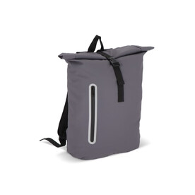 PU-beschichteter R-PET 600D Rolltop-Rucksack 20L - Grau bedrucken, Art.-Nr. LT95357-N0061