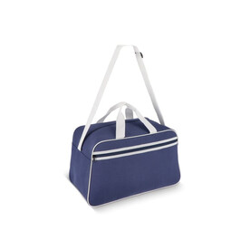 R-PET 600D Sport- und Reisetasche 48 x 25 x 28 cm 30 l - Blau / Weiss bedrucken, Art.-Nr. LT95366-N1101