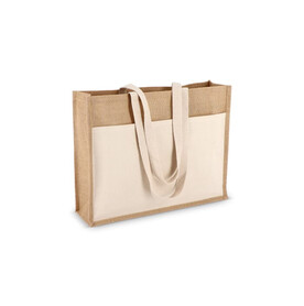 Jute Tragetasche OEKO-TEX® 45 x 12 x 35cm 320g/m² - Ecru bedrucken, Art.-Nr. LT95371-N0054