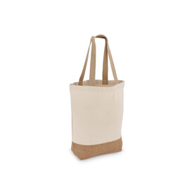 Baumwoll-Jute Tragetasche OEKO-TEX® 41 x 13 x 41cm 320g/m² - Ecru bedrucken, Art.-Nr. LT95374-N0054