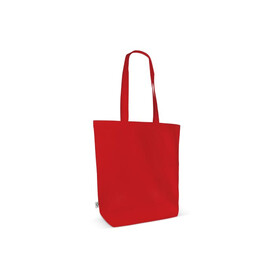 Einkaufstasche Bio-Baumwolle farbig lang 270g/m² 42x12x43 cm - Rot bedrucken, Art.-Nr. LT95379-N0021