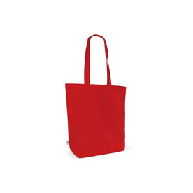 Einkaufstasche Bio-Baumwolle farbig lang 270g/m² 42x12x43 cm - Rot bedrucken, Art.-Nr. LT95379-N0021